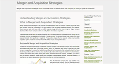 Desktop Screenshot of mergerandacquisitionstrategies.org